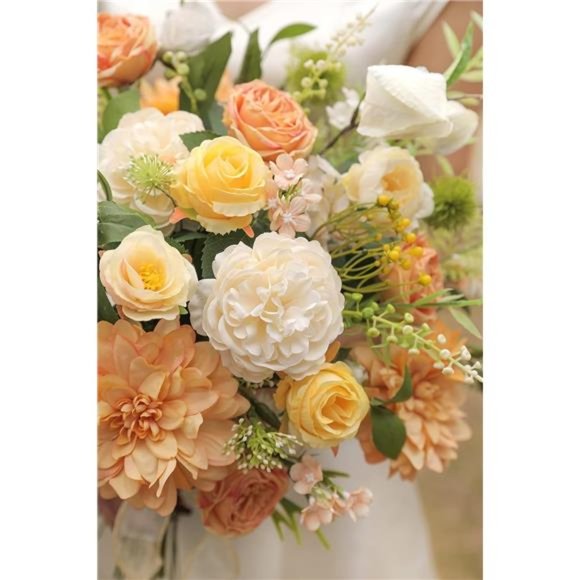 Artificial Flowers Combo Box Set Gradient Color Flower Leaf w/ Stems DIY Wedding - Picture 4 of 6